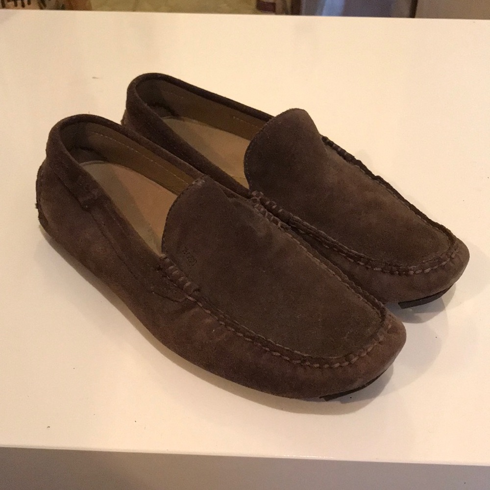 Hugo Boss brown suede loafers size 7
